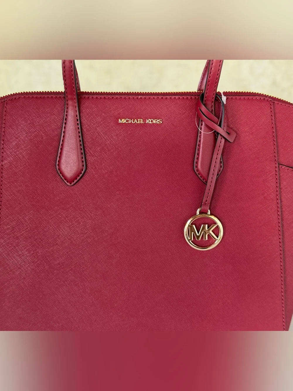 Michael Kors Marilyn MD Tote Shoulder Bag Cherry